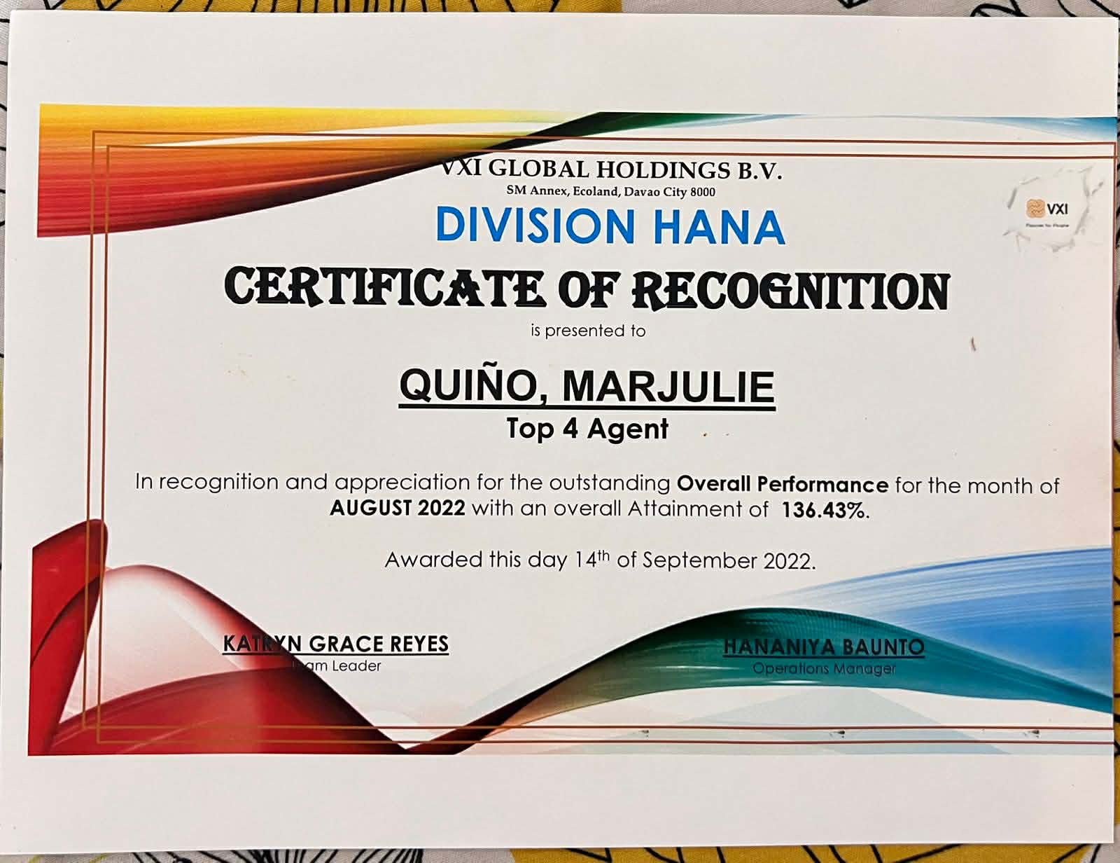 Certificate 1