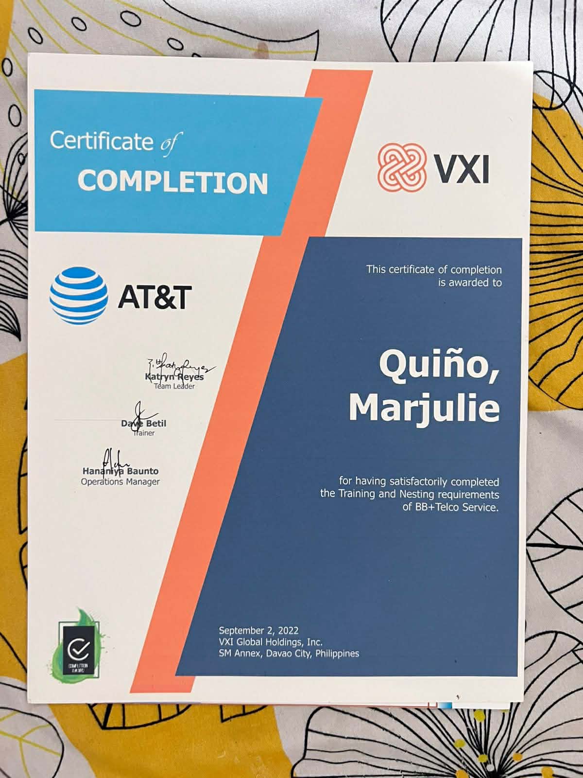 Certificate 2