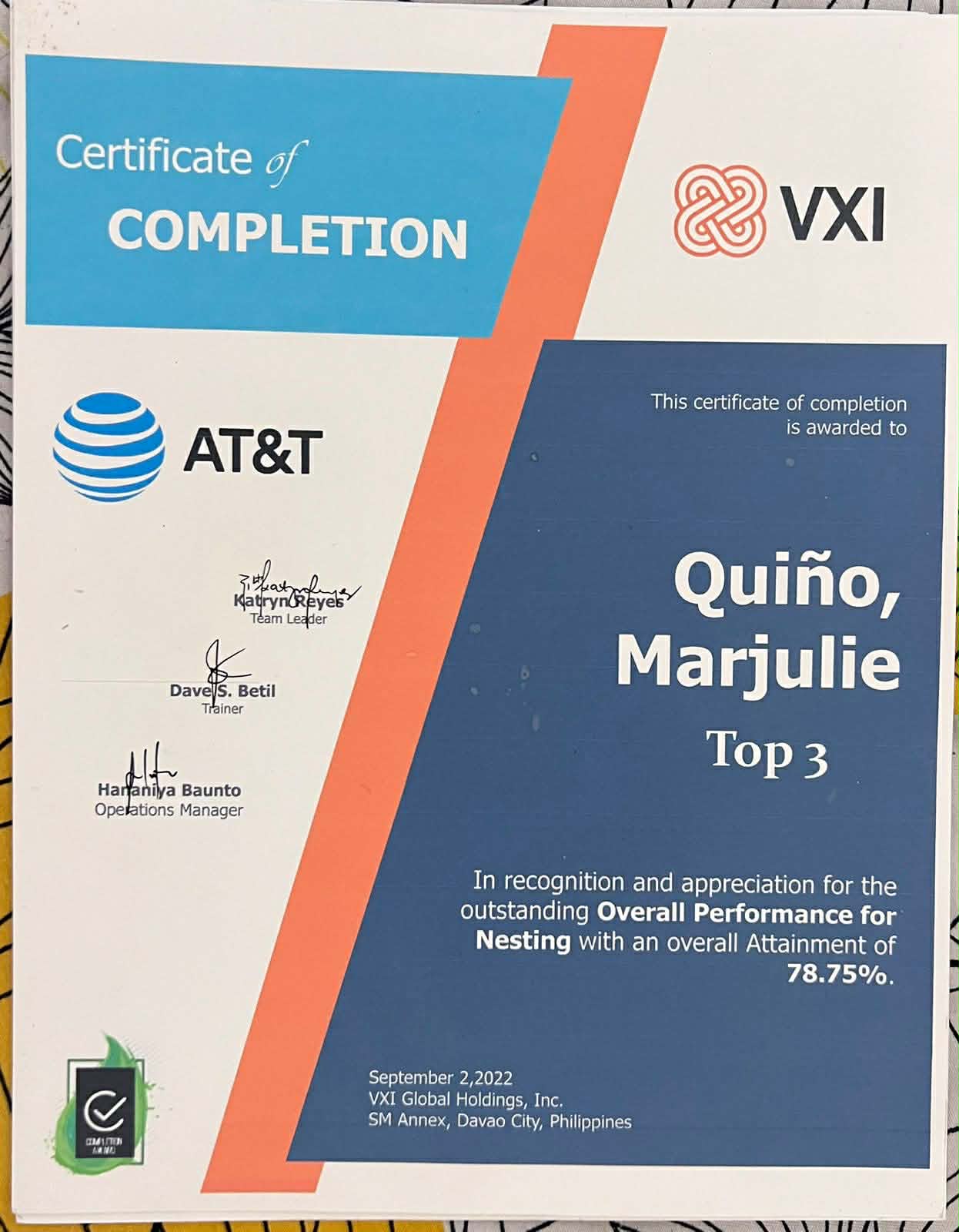 Certificate 3